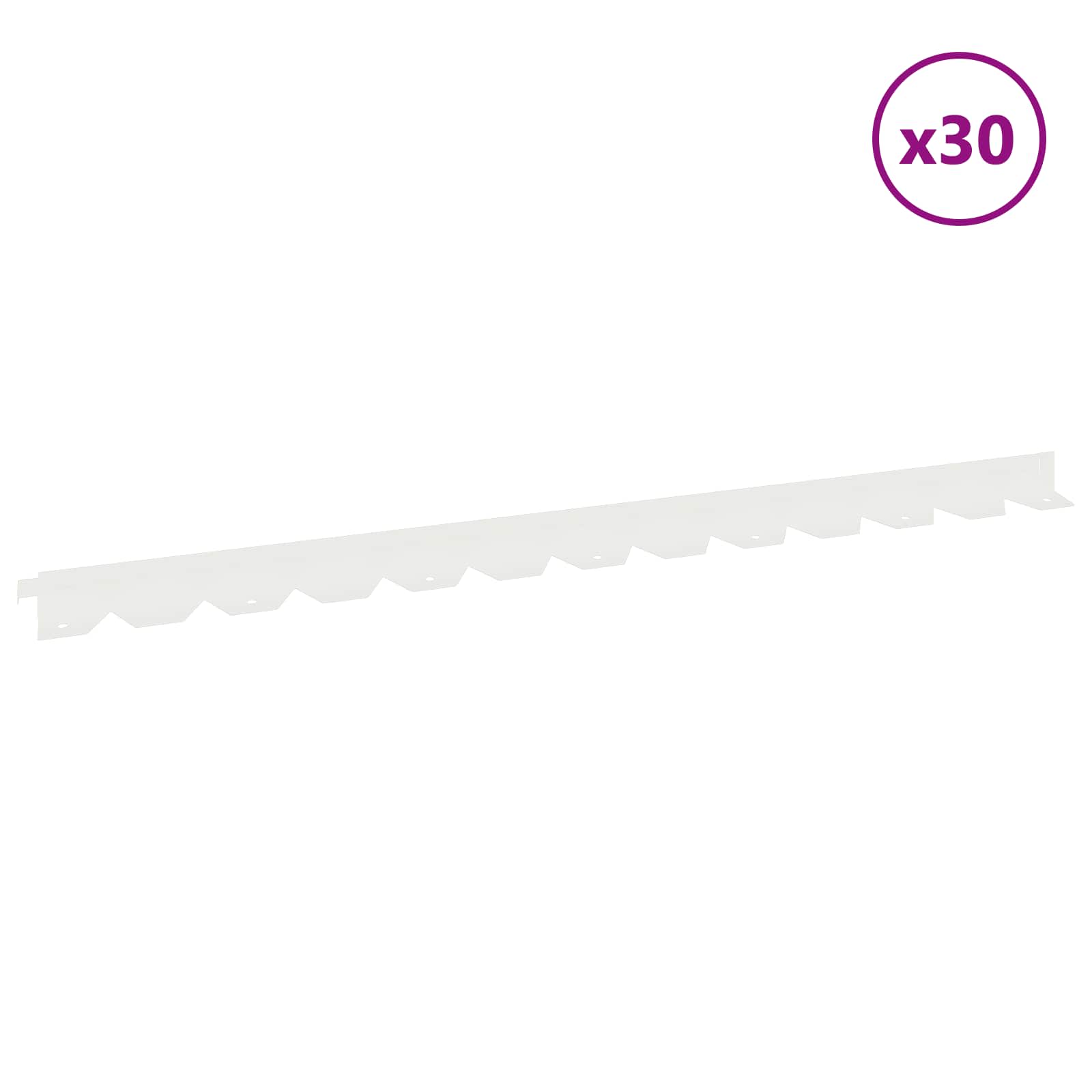 Περίγραμμα γκαζόν 30 pcs 102 x 4 x 4 εκ. Ατσάλι Λευκό
