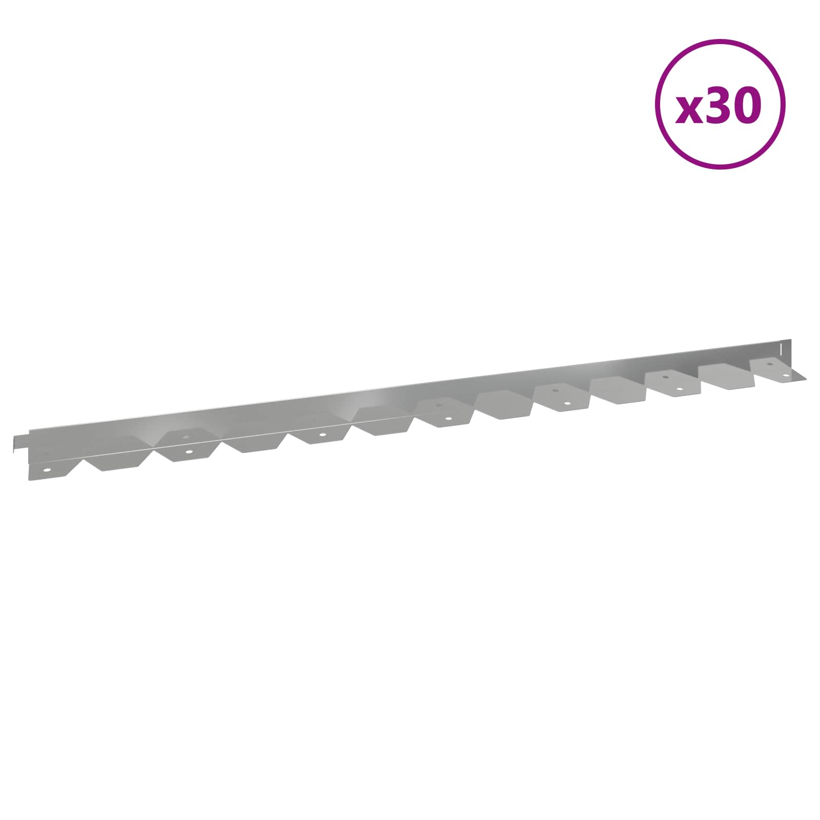 Περίγραμμα γκαζόν 30 pcs 102 x 4 x 4 εκ. Ατσάλι Ασημί