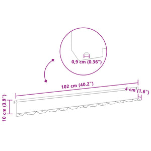 Περίγραμμα γκαζόν 20 pcs 102 x 10 x 4 εκ. Ατσάλι Σκ rusty - Pakobazaar