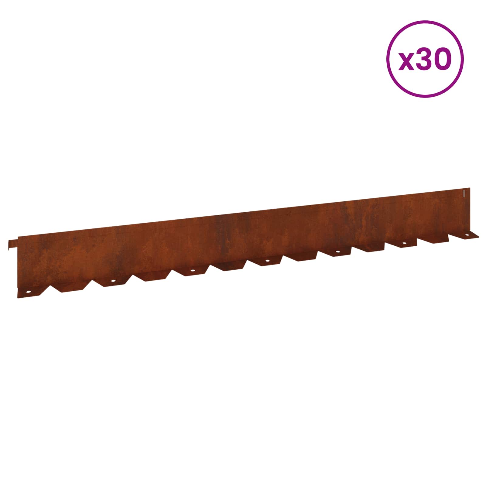 Περίγραμμα γκαζόν 30 pcs 102 x 10 x 4 εκ. Ατσάλι Σκ rusty