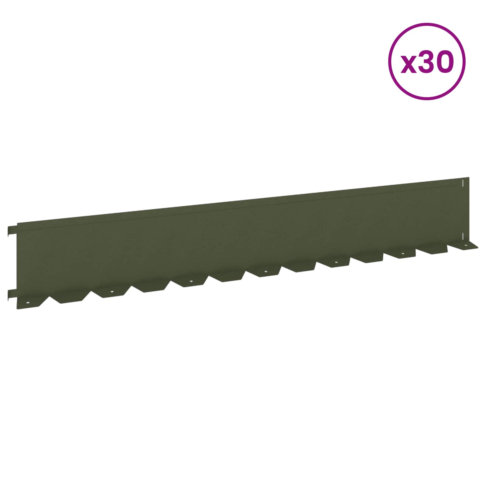 Περίγραμμα γκαζόν 30 pcs 102 x 15 x 4 εκ. Ατσάλι Λαδί