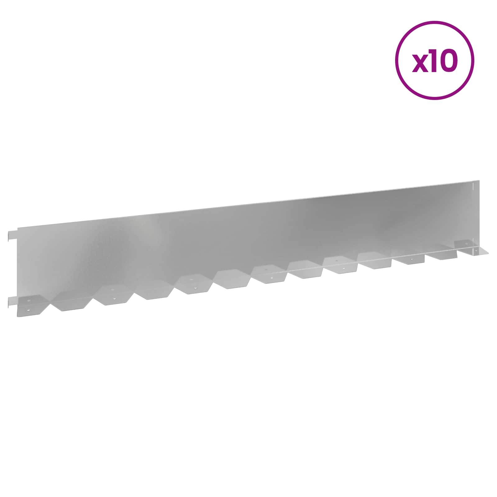 Περίγραμμα γκαζόν 10 pcs 102 x 15 x 4 εκ. Ατσάλι Ασημί