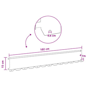 Περίγραμμα γκαζόν 20 pcs 102 x 15 x 4 εκ. Ατσάλι Σκ rusty - Pakobazaar