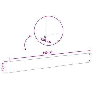 Περίγραμμα γκαζόν 20 pcs 100 x 12 cm Ατσάλι Ανθρακί - Pakobazaar