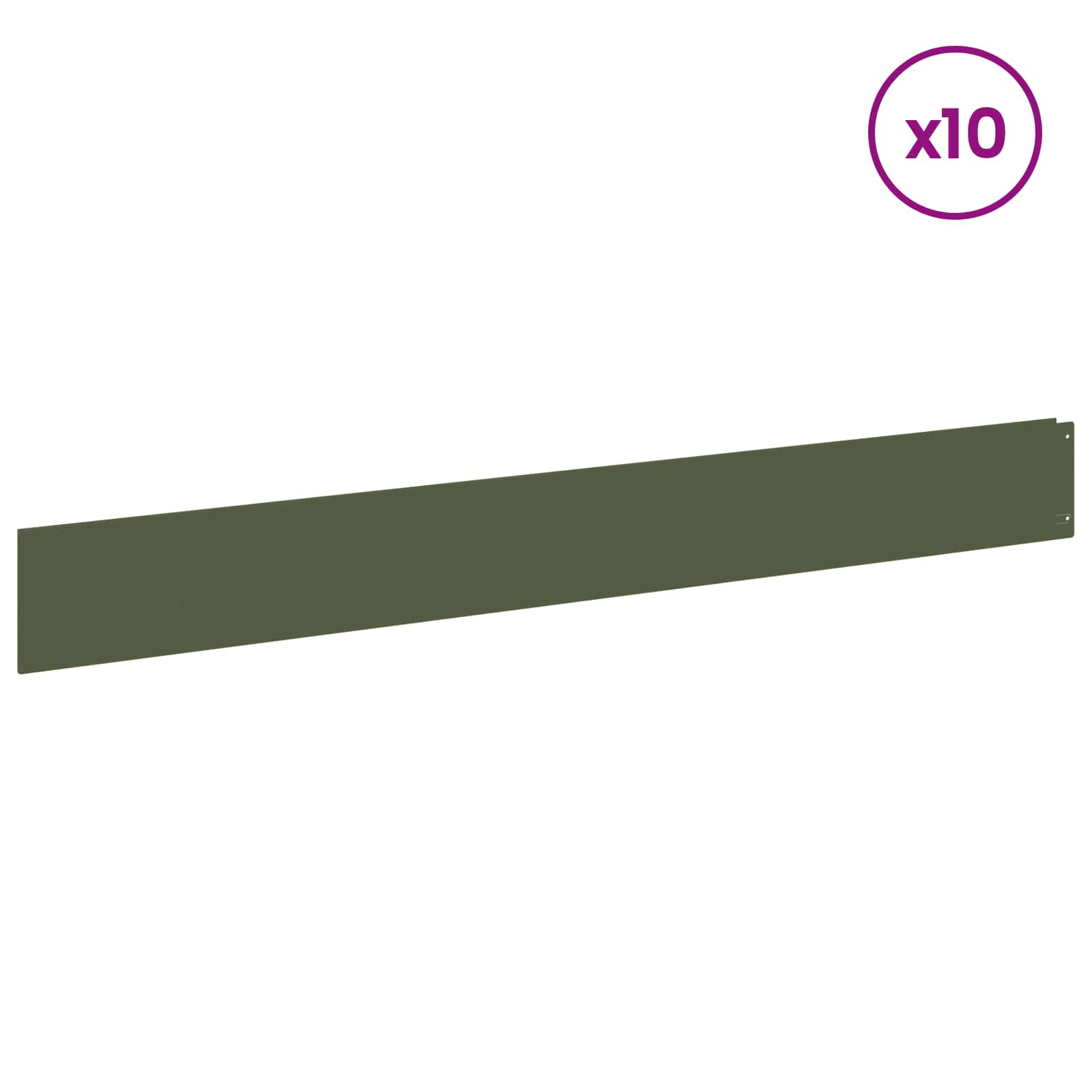 Περίγραμμα γκαζόν 10 pcs 100 x 12 cm Ατσάλι Λαδί