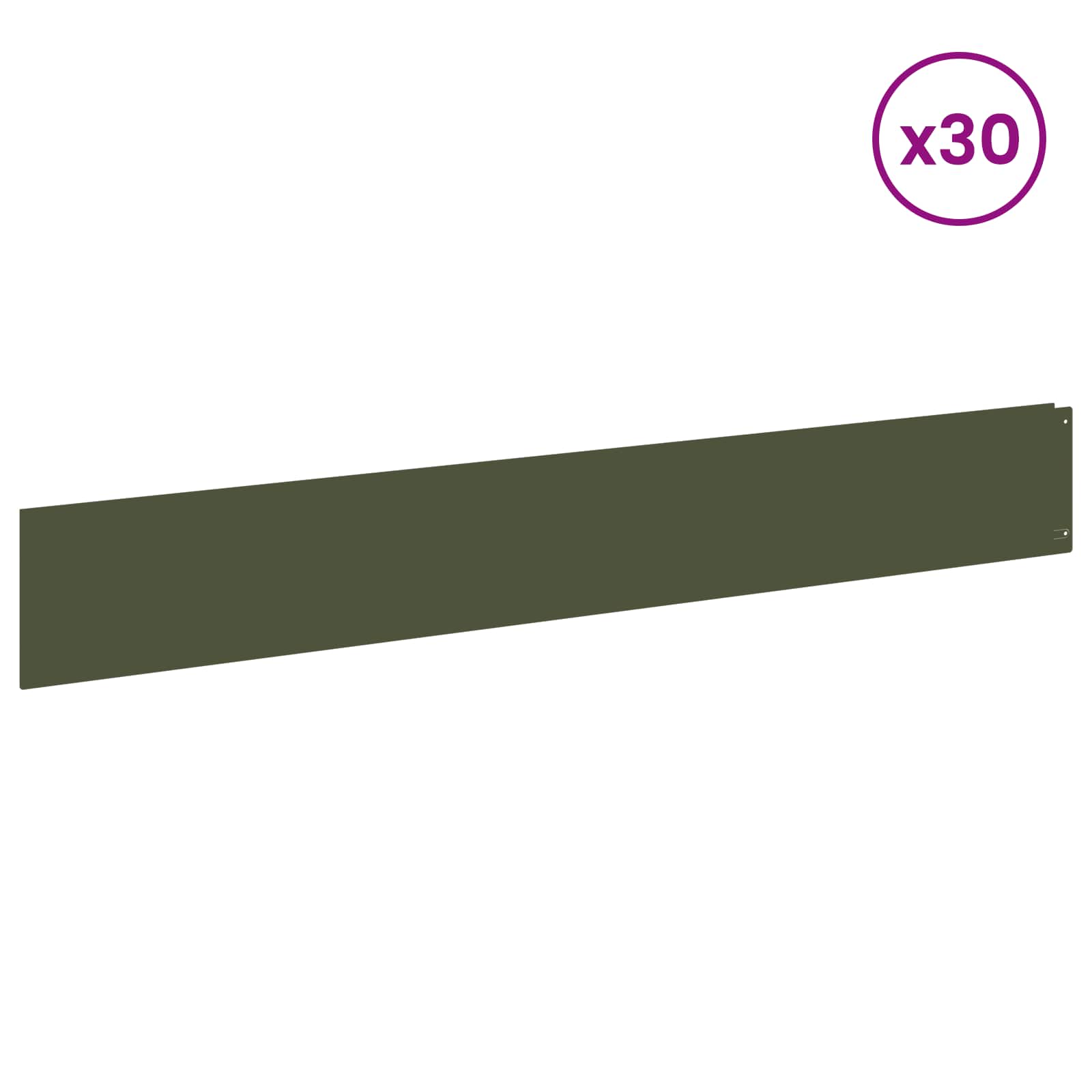Περίγραμμα γκαζόν 30 pcs 100 x 15 cm Ατσάλι Λαδί