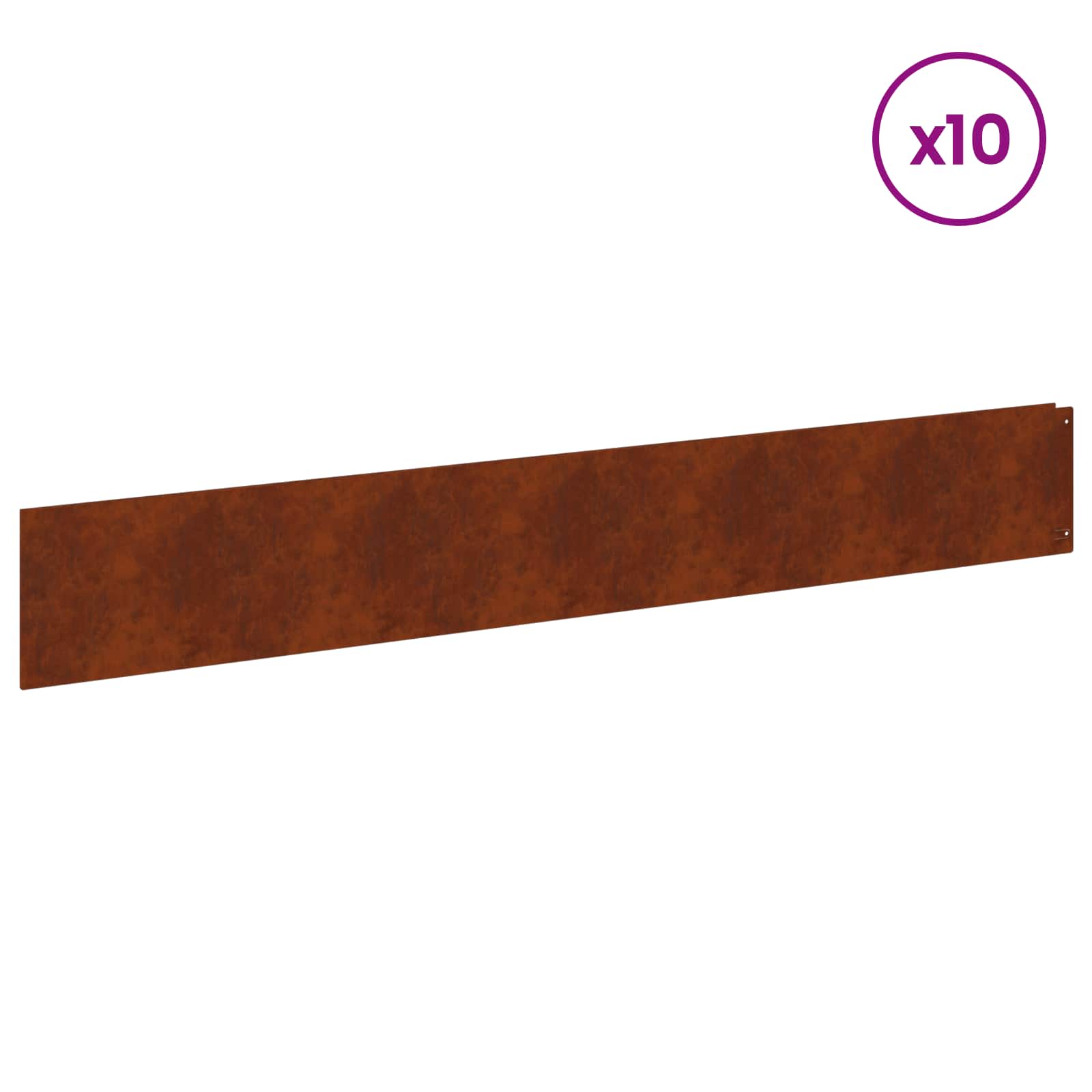 Περίγραμμα γκαζόν 10 pcs 100 x 15 cm Ατσάλι Σκ rusty