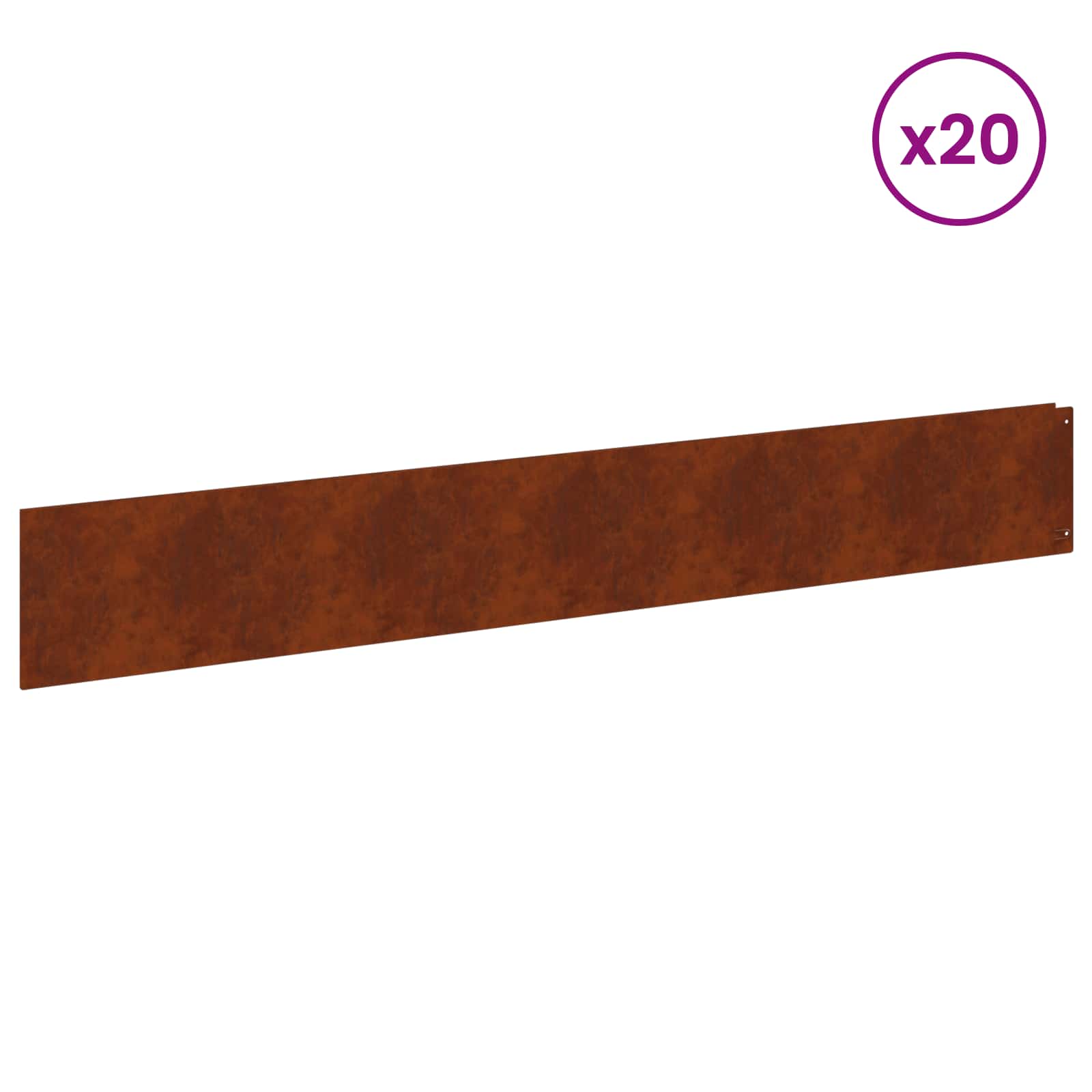 Περίγραμμα γκαζόν 20 pcs 100 x 15 cm Ατσάλι Σκ rusty