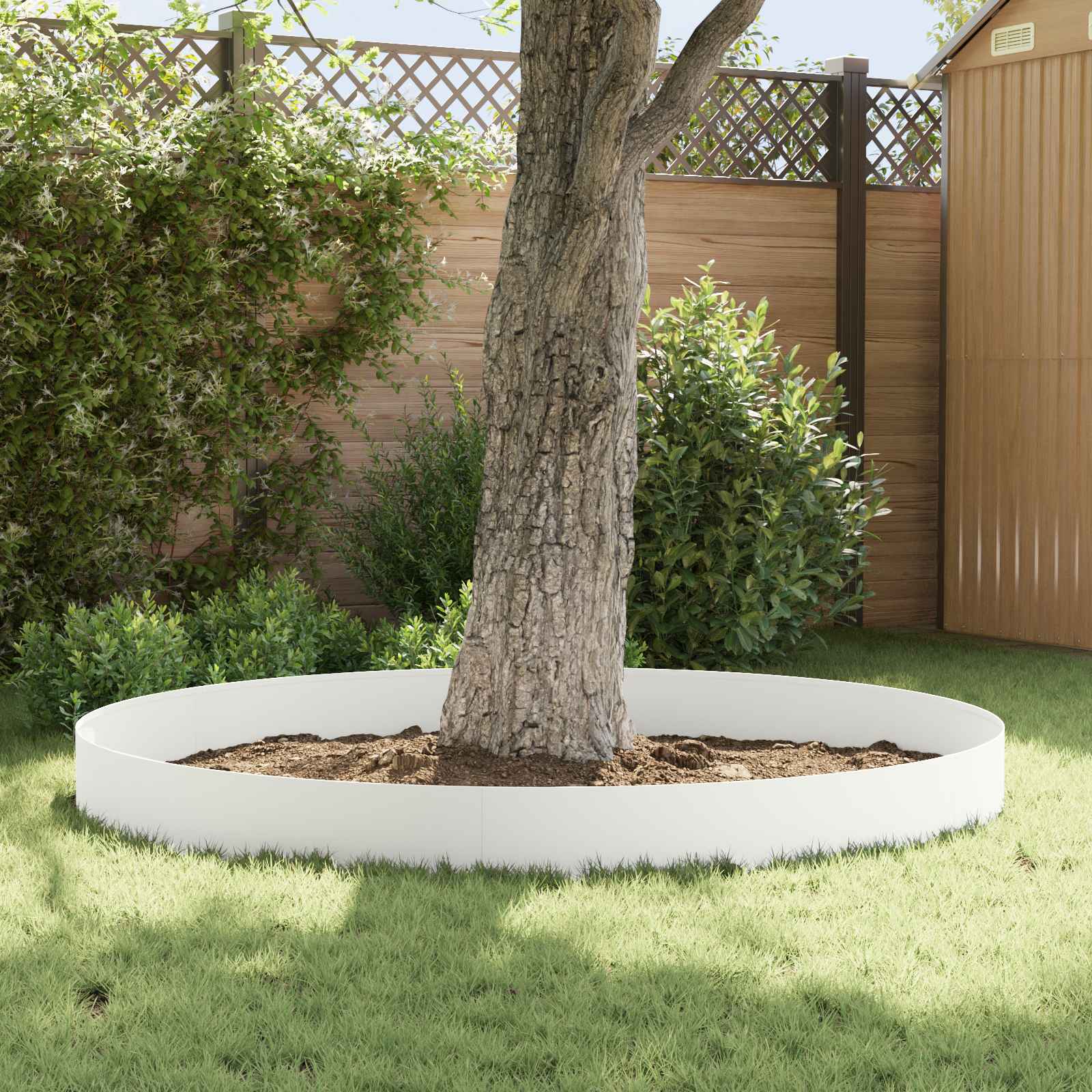 Περίγραμμα γκαζόν 10 τμχ. 100 x 18 εκ Ατσάλι Λευκό - Pakobazaar