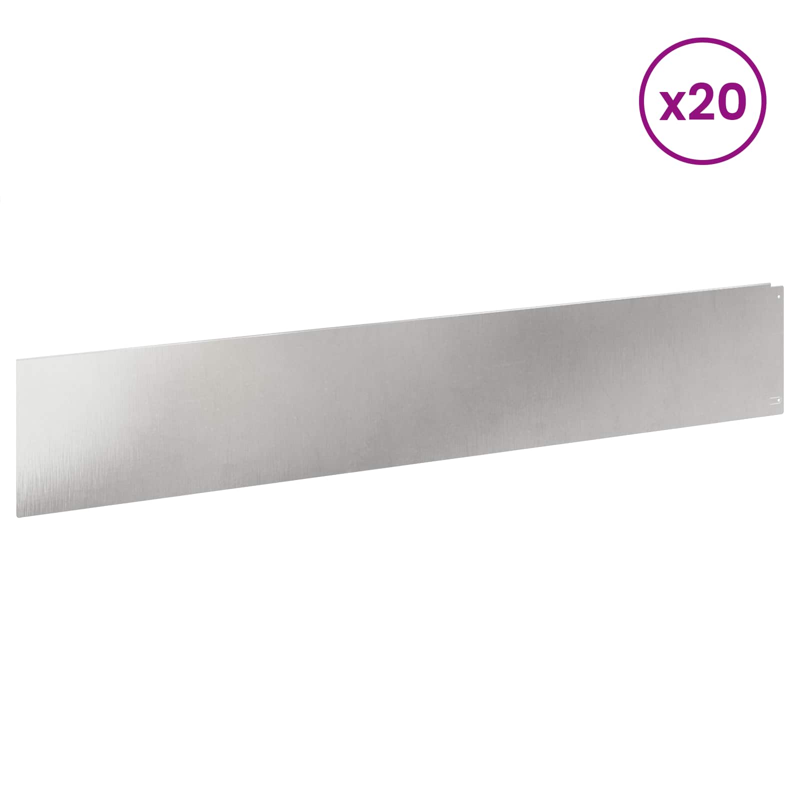 Περίγραμμα γκαζόν 20 pcs 100 x 18 εκ Ατσάλι Ασημί