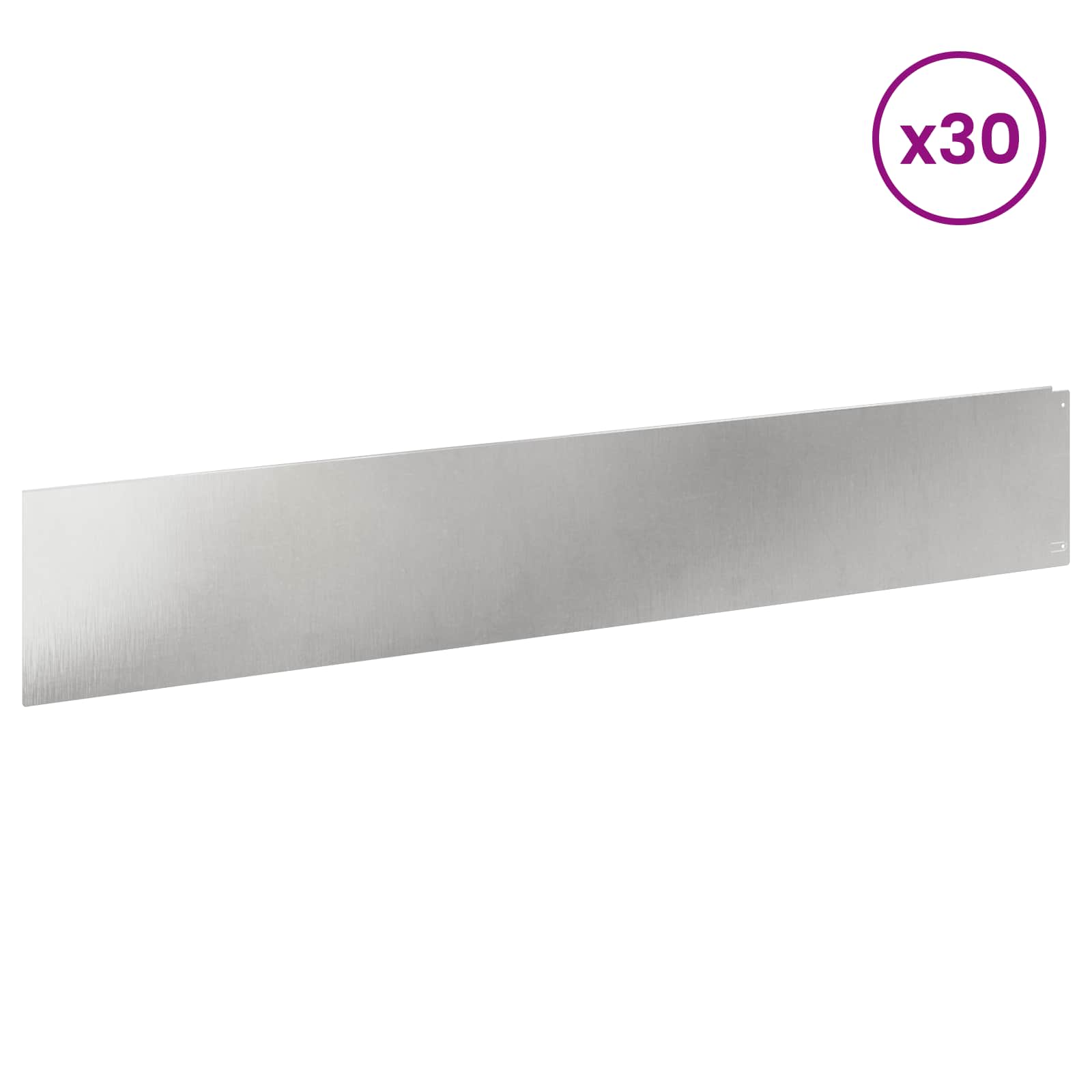 Περίγραμμα γκαζόν 30 pcs 100 x 18 εκ Ατσάλι Ασημί