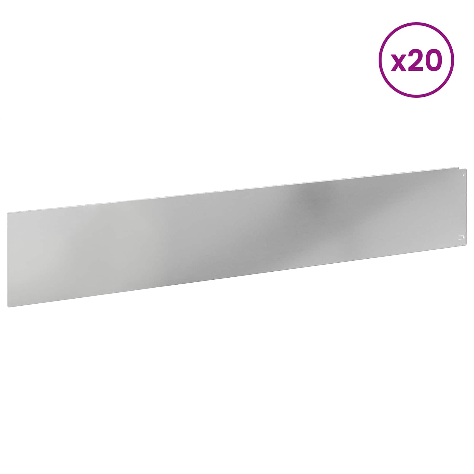Περίγραμμα γκαζόν 20 pcs 100 x 18 εκ Ατσάλι Ασημί