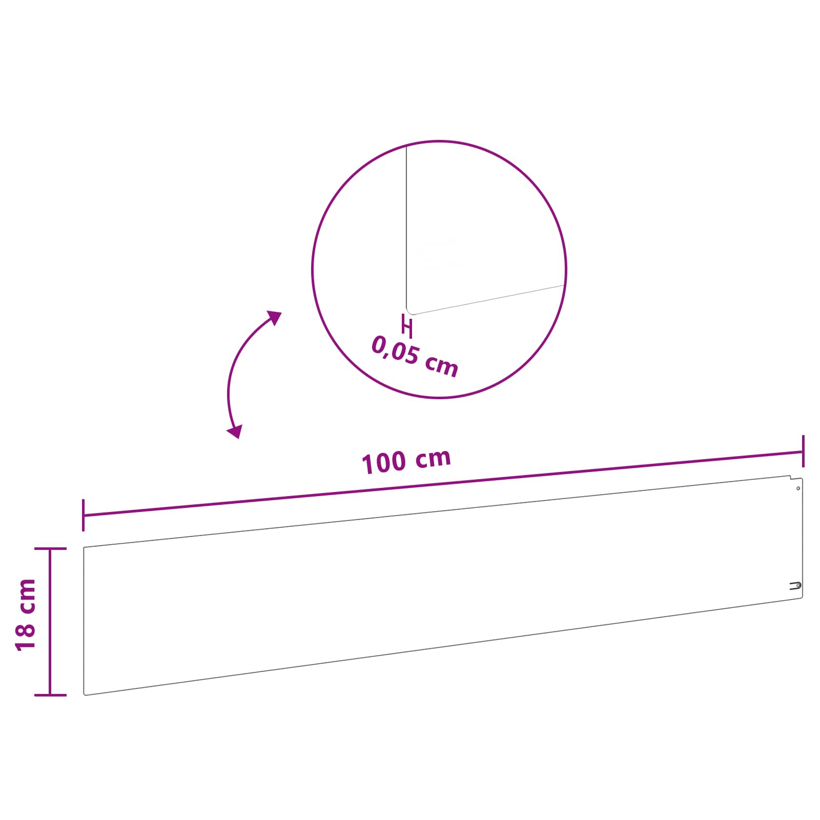 Περίγραμμα γκαζόν 30 pcs 100 x 18 εκ Ατσάλι Ασημί