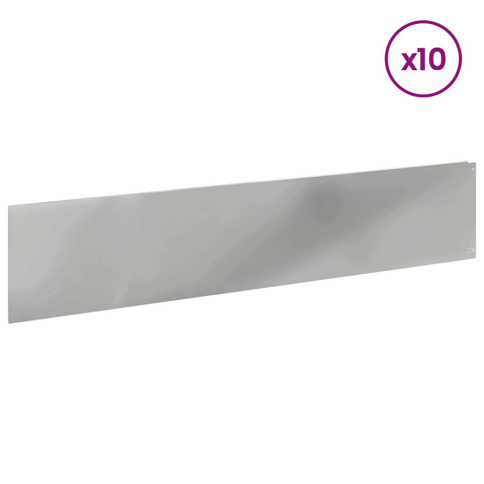 Περίγραμμα γκαζόν 10 pcs 100 x 22 εκ Ατσάλι Ασημί