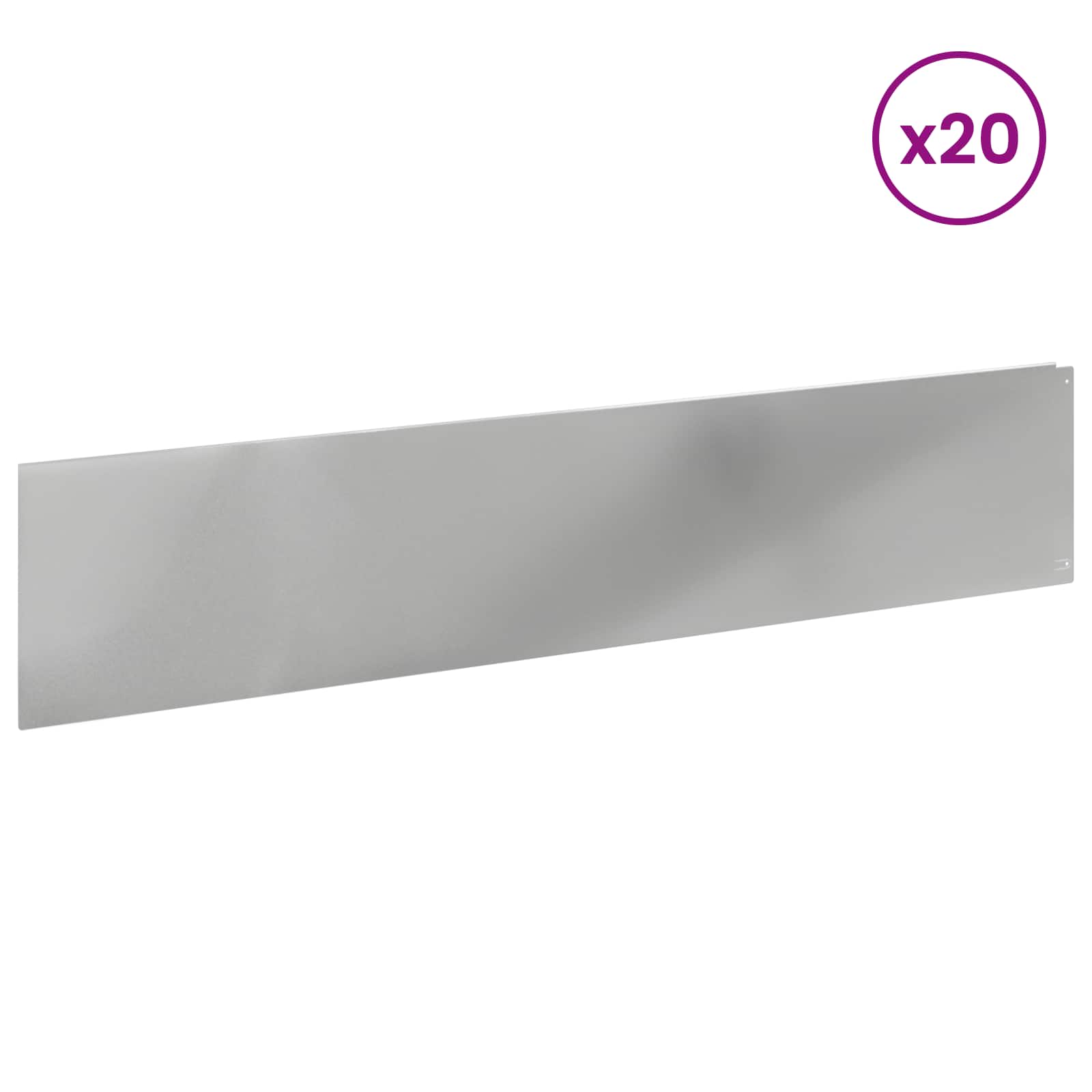 Περίγραμμα γκαζόν 20 pcs 100 x 22 εκ Ατσάλι Ασημί