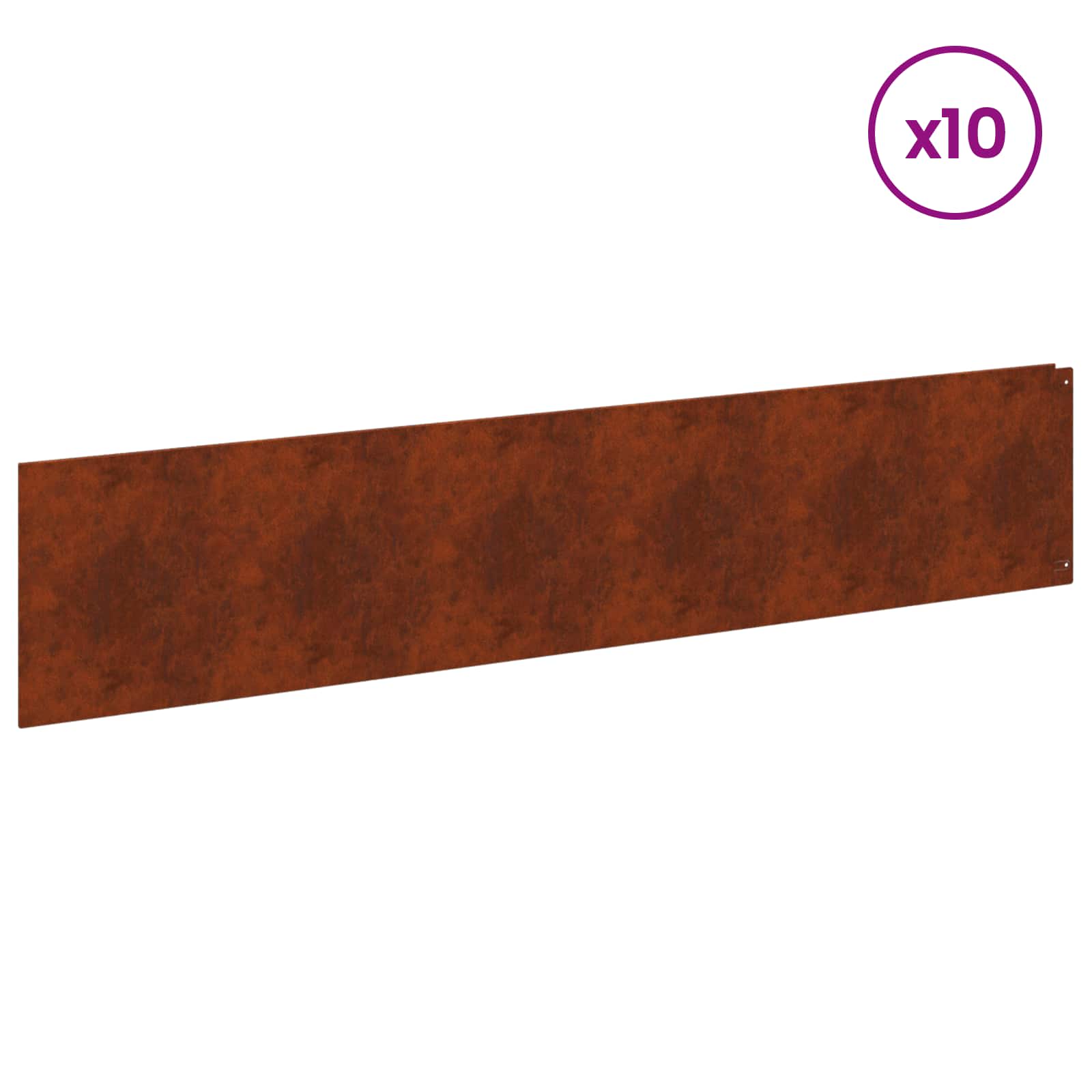 Περίγραμμα γκαζόν 10 pcs 100 x 22 εκ Ατσάλι Σκ rusty