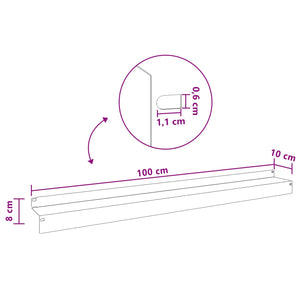 Περίγραμμα γκαζόν 30 pcs 100 x 10 x 8 εκ Ατσάλι Ασημί - Pakobazaar