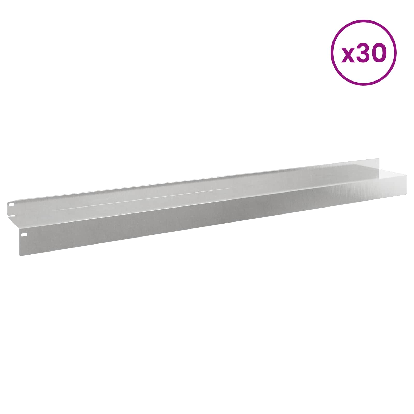 Περίγραμμα γκαζόν 30 pcs 100 x 10 x 8 εκ Ατσάλι Ασημί
