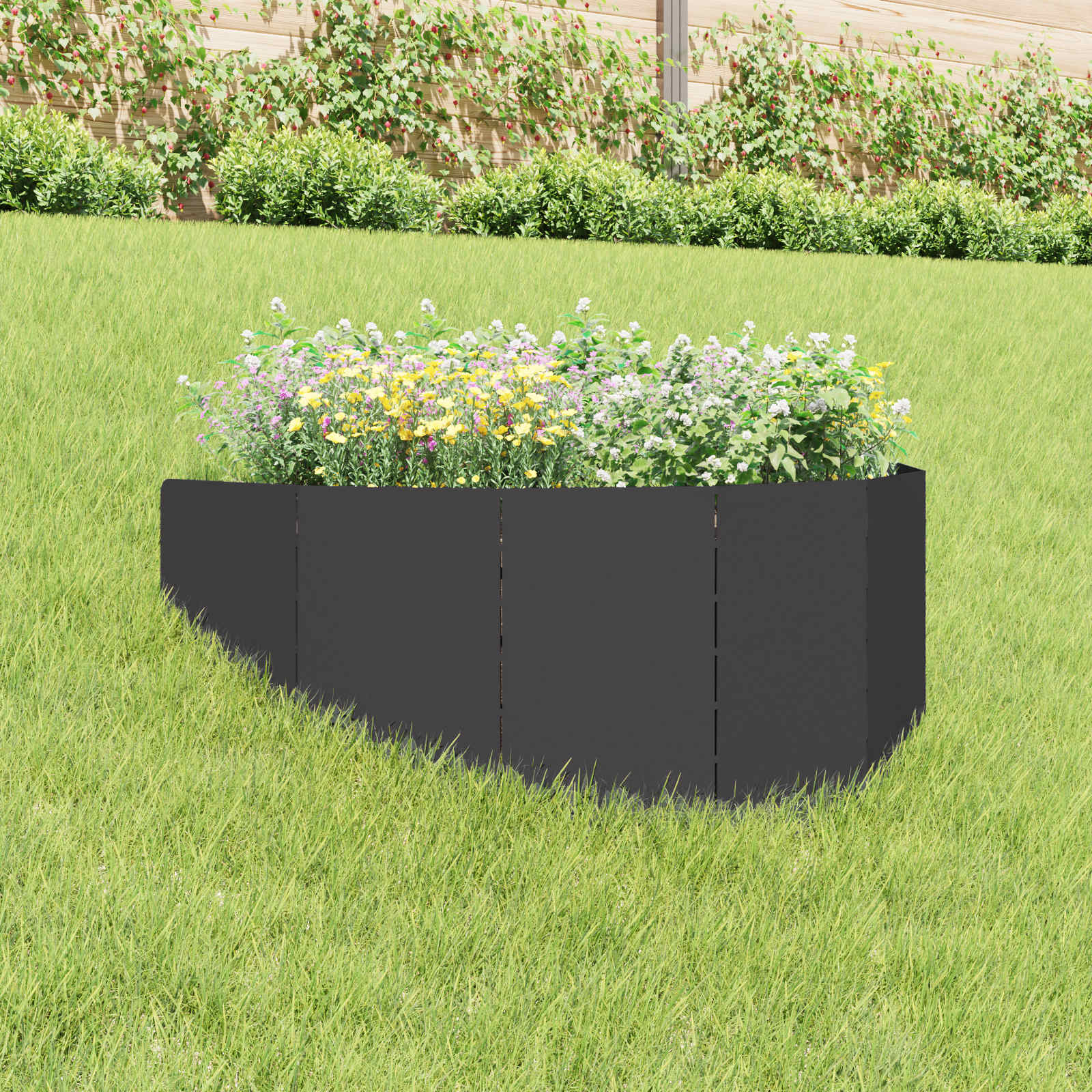 Περίγραμμα γκαζόν 100 x 45 cm Ατσάλι Μαύρο - Pakobazaar