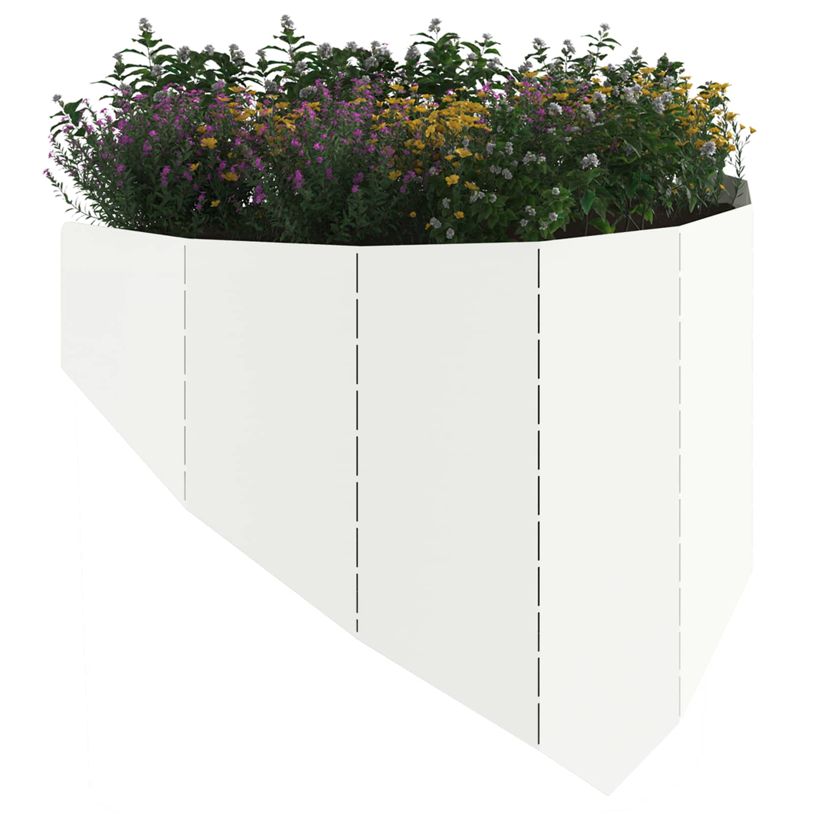 Περίγραμμα γκαζόν 4 τμχ. 100 x 45 cm Ατσάλι Λευκό - Pakobazaar