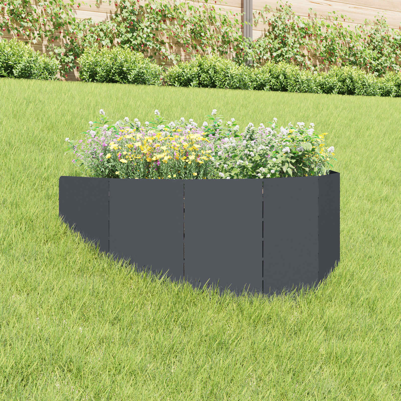 Περίγραμμα γκαζόν 100 x 45 cm Ατσάλι Ανθρακί - Pakobazaar