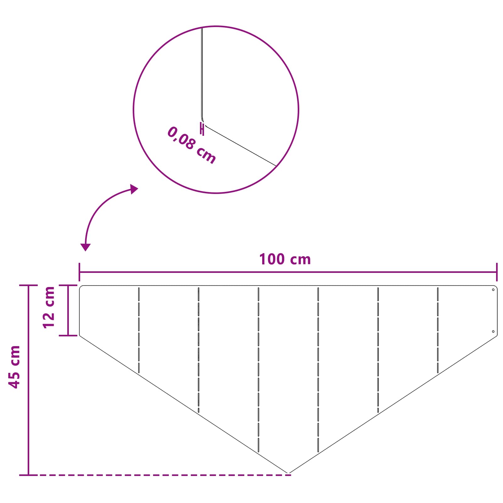 Περίγραμμα γκαζόν 100 x 45 cm Ατσάλι Ασημί