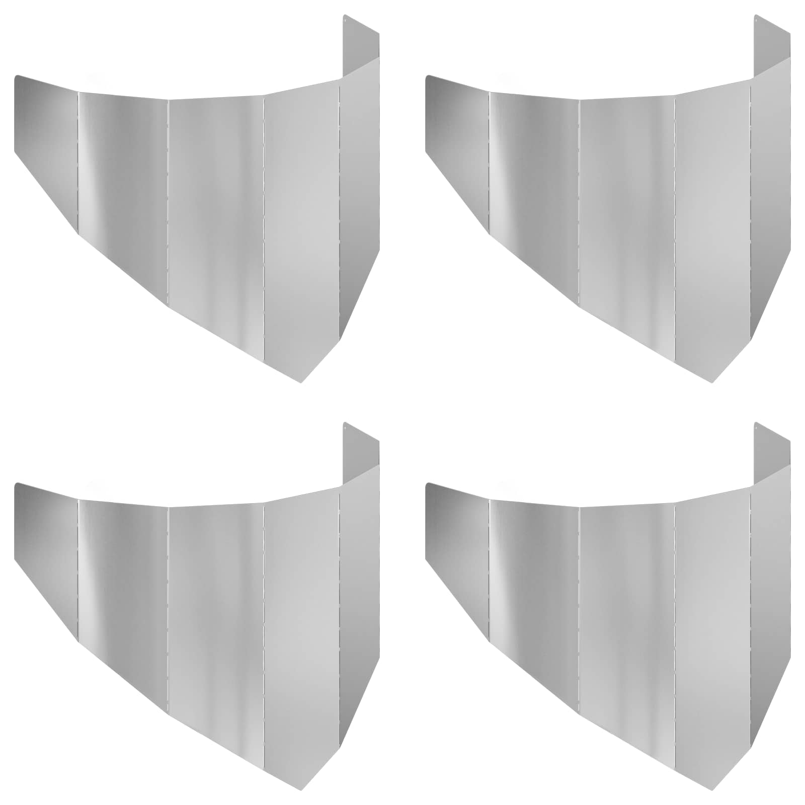 Περίγραμμα γκαζόν 4 pcs 100 x 45 cm Ατσάλι Ασημί