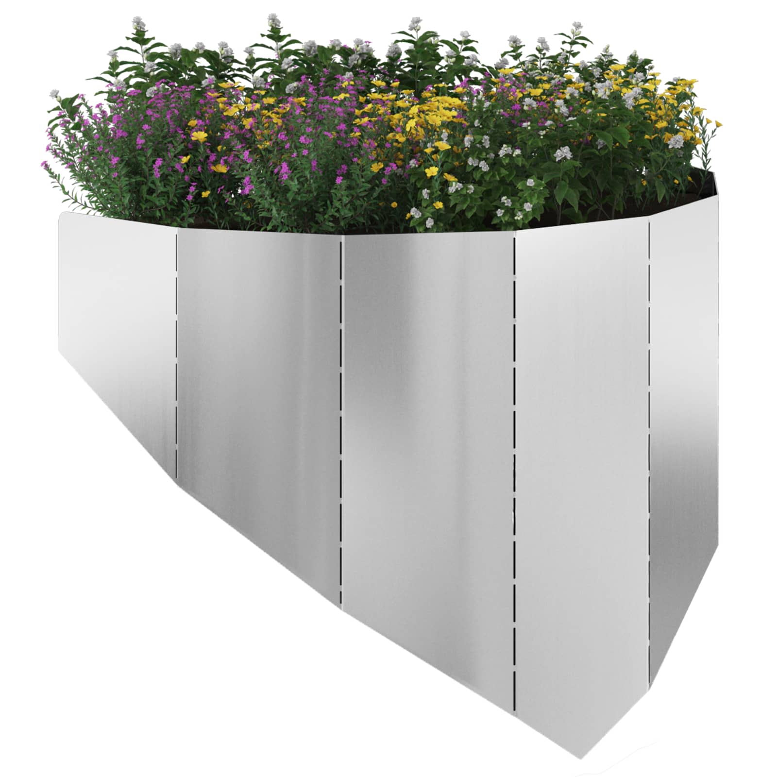 Περίγραμμα γκαζόν 4 pcs 100 x 45 cm Ατσάλι Ασημί