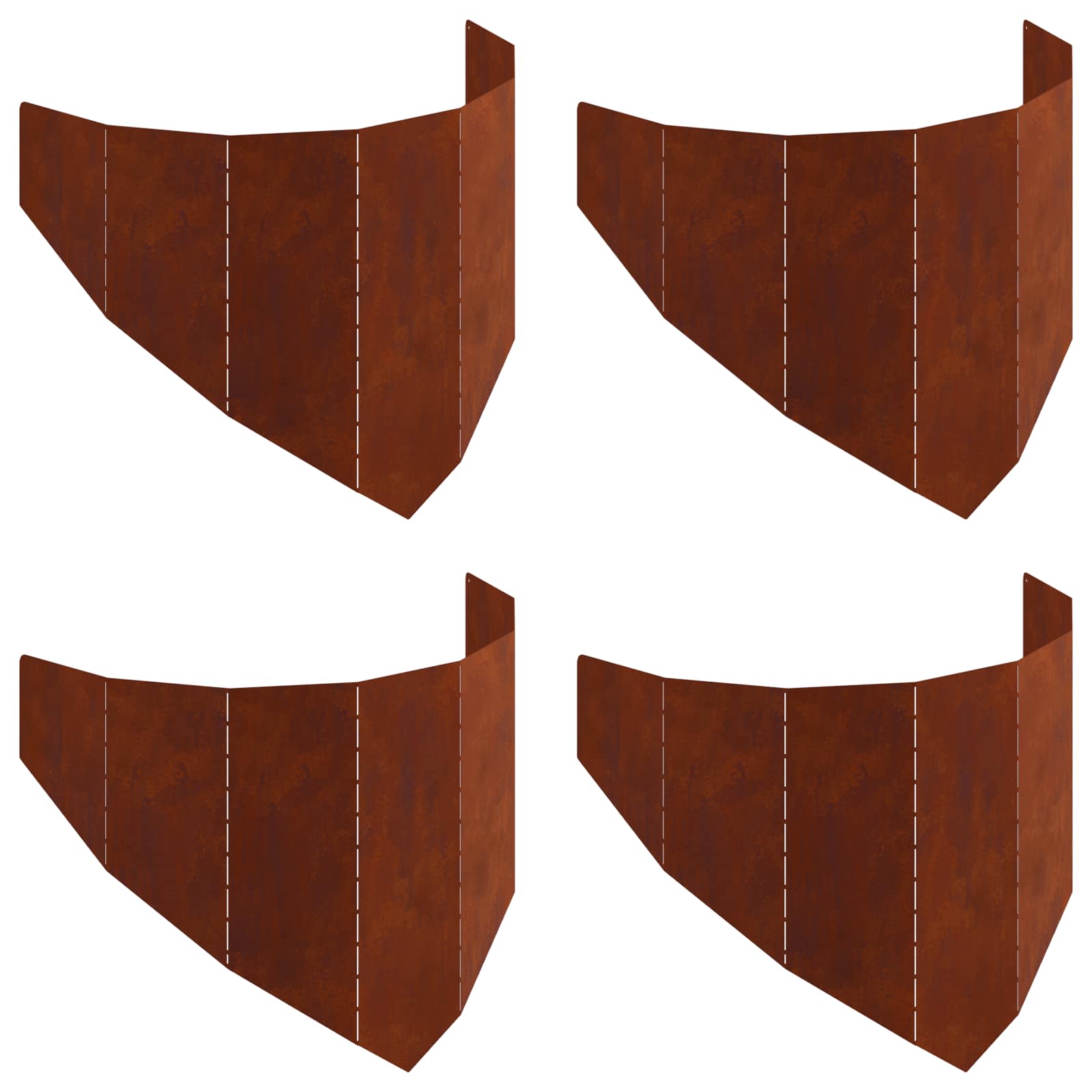 Περίγραμμα γκαζόν 4 pcs 100 x 45 cm Ατσάλι Σκ rusty