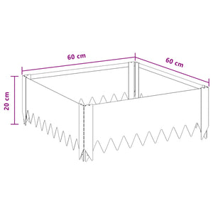 Περίγραμμα γκαζόν 4 pcs 60 x 60 x 20 εκ Ατσάλι Ασημί - Pakobazaar