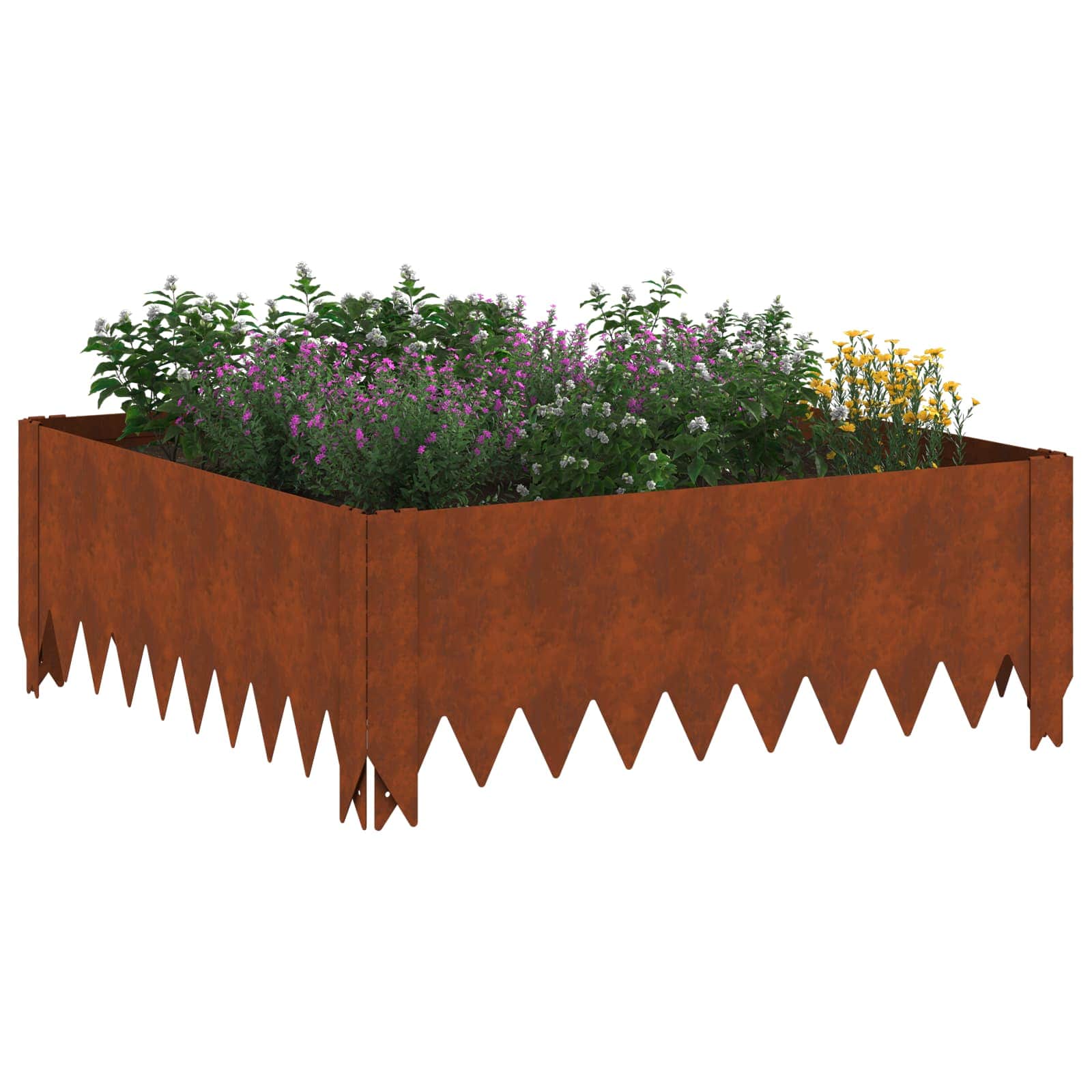 Περίγραμμα γκαζόν 60 x 60 x 20 εκ Ατσάλι Σκ rusty