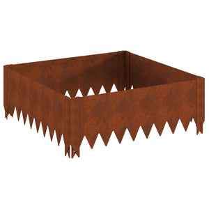 Περίγραμμα γκαζόν 4 pcs 60 x 60 x 20 εκ Ατσάλι Σκ rusty - Pakobazaar