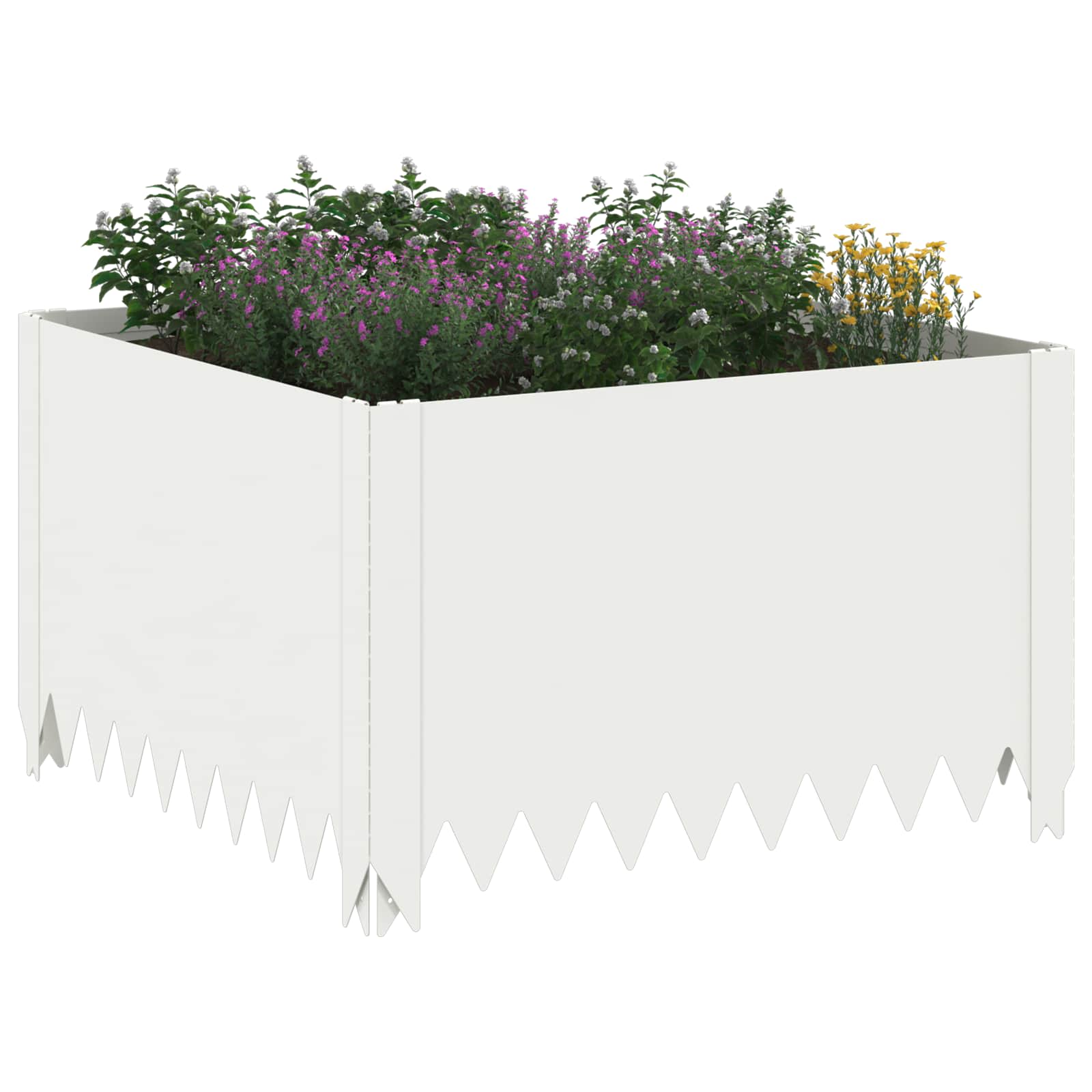Περίγραμμα γκαζόν 60 x 60 x 35 cm Ατσάλι Λευκό - Pakobazaar
