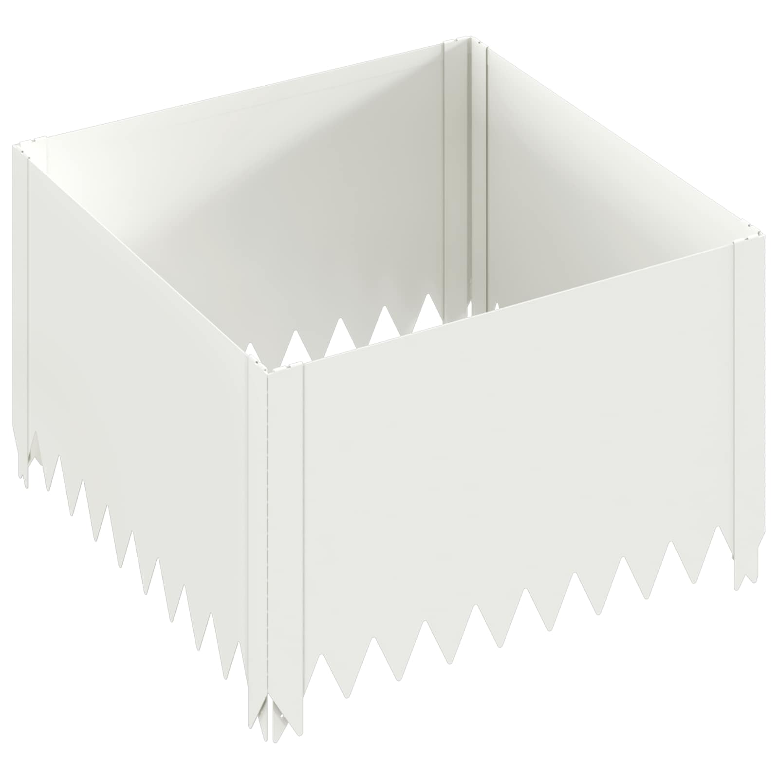 Περίγραμμα γκαζόν 4 τμχ. 60 x 60 x 35 cm Ατσάλι Λευκό - Pakobazaar