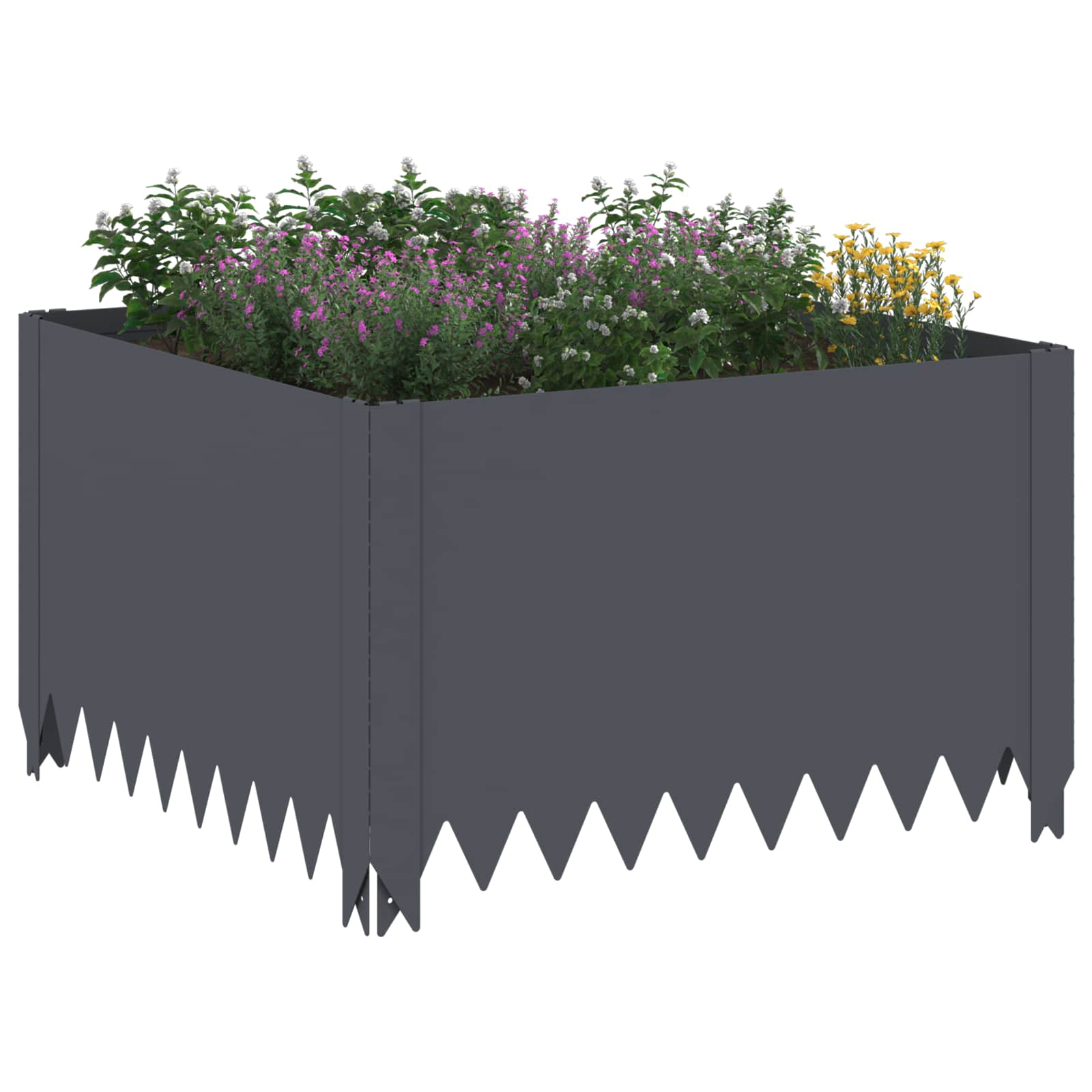 Περίγραμμα γκαζόν 60 x 60 x 35 cm Ατσάλι Ανθρακί - Pakobazaar