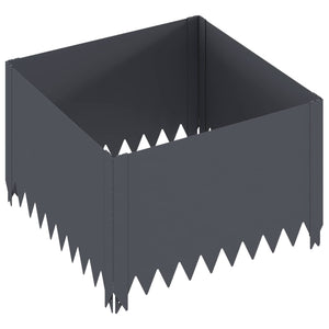 Περίγραμμα γκαζόν 4 pcs 60 x 60 x 35 cm Ατσάλι Ανθρακί - Pakobazaar