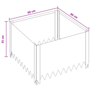 Περίγραμμα γκαζόν 60 x 60 x 35 cm Ατσάλι Ασημί - Pakobazaar