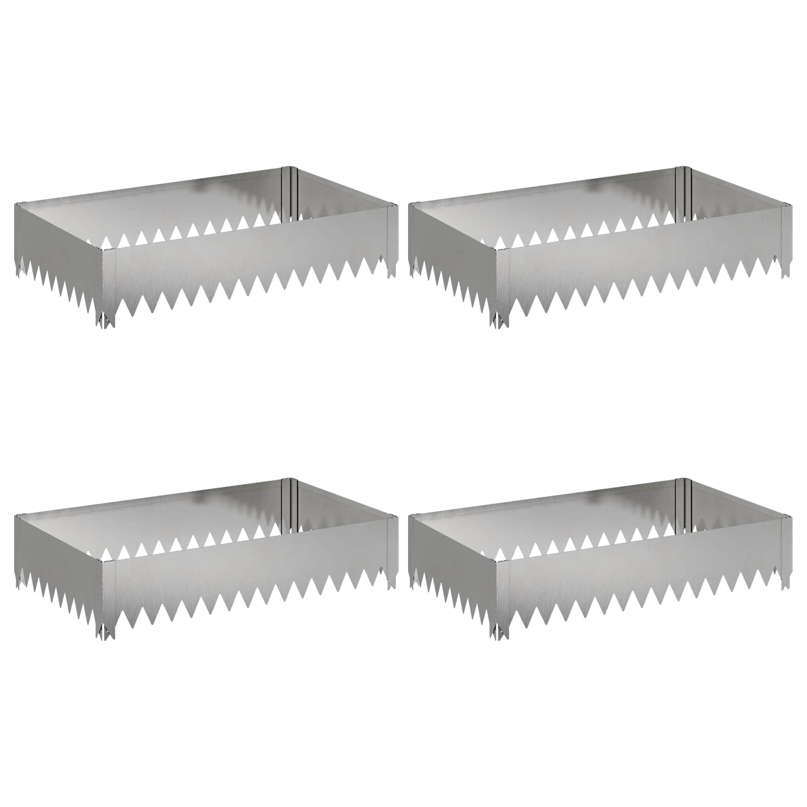 Περίγραμμα γκαζόν 4 pcs 100 x 60 x 20 εκ. Ατσάλι Ασημί