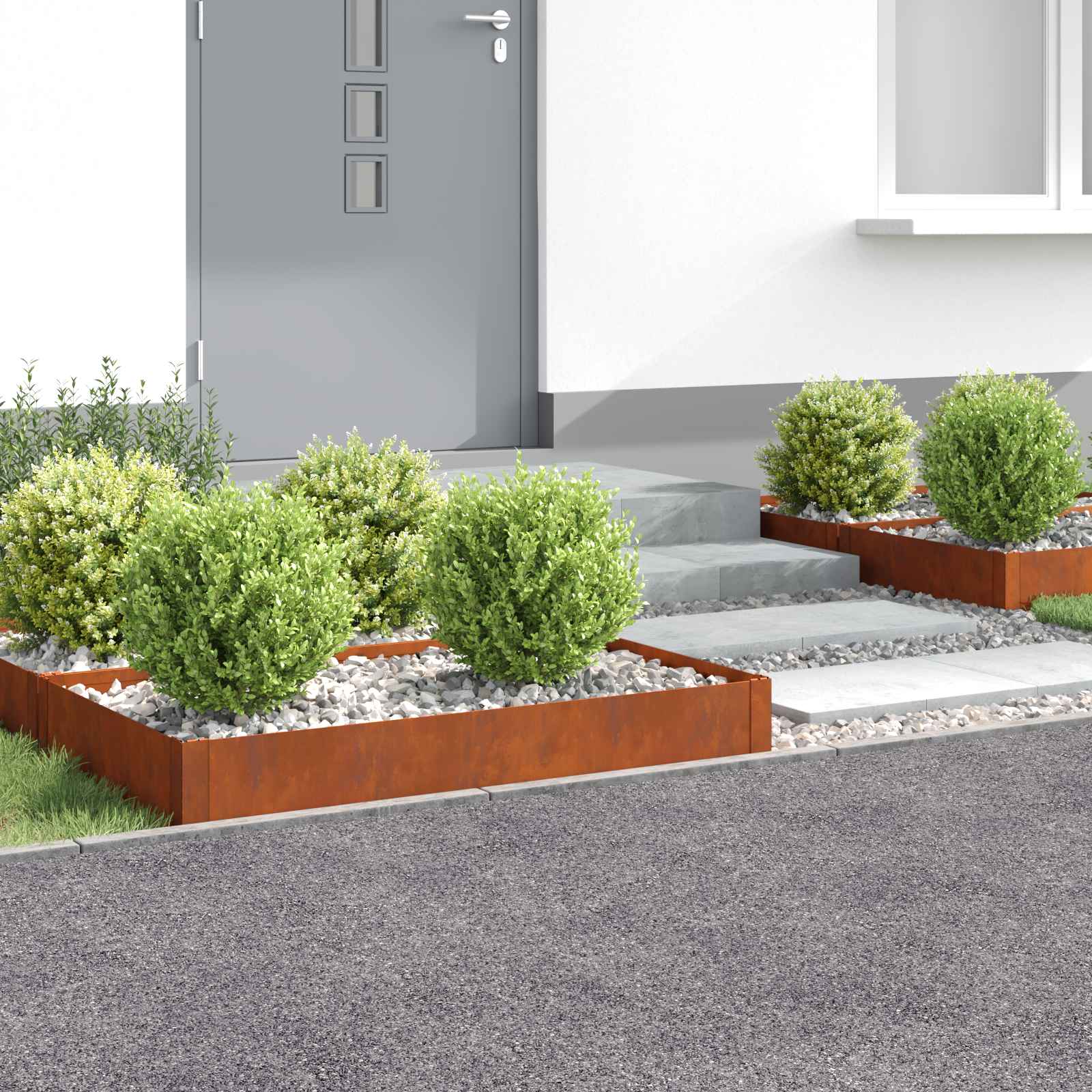Περίγραμμα γκαζόν 4 pcs 100 x 60 x 20 εκ. Ατσάλι Σκ rusty