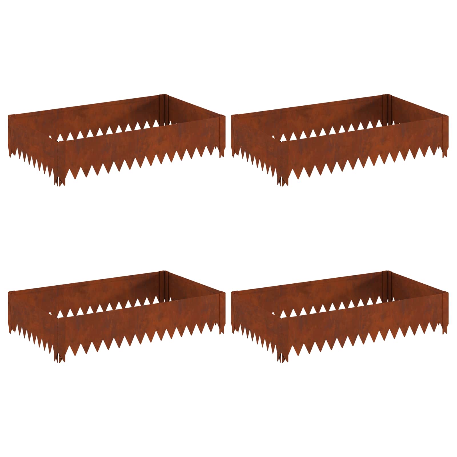 Περίγραμμα γκαζόν 4 pcs 100 x 60 x 20 εκ. Ατσάλι Σκ rusty