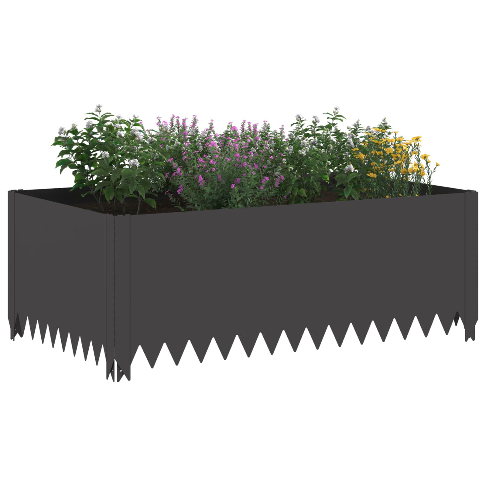 Περίγραμμα γκαζόν 100 x 60 x 35 cm Ατσάλι Μαύρο - Pakobazaar