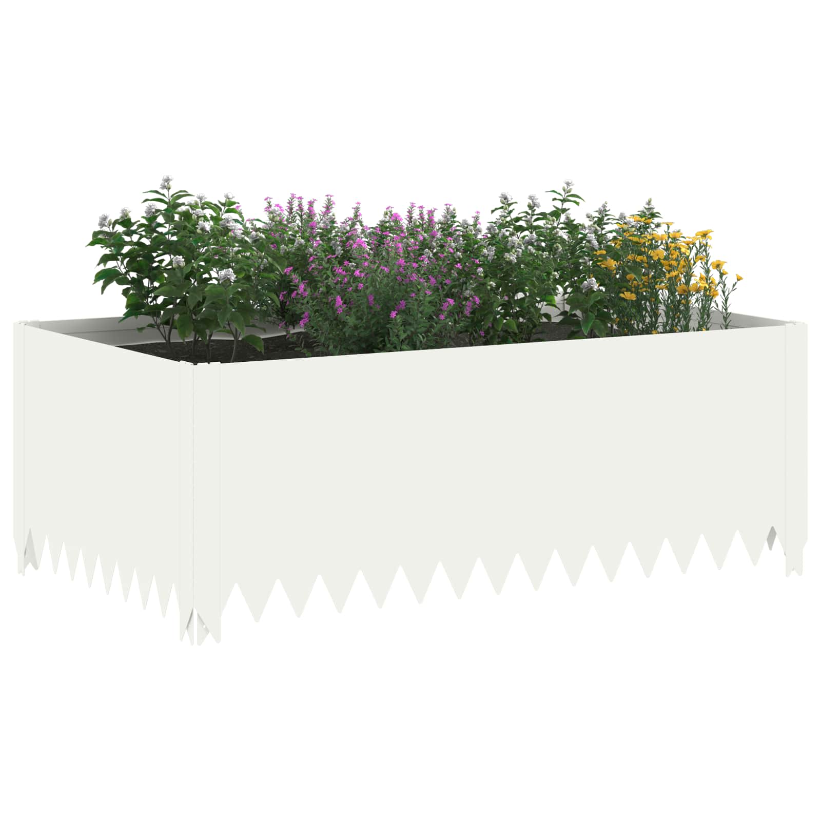 Περίγραμμα γκαζόν 100 x 60 x 35 cm Ατσάλι Λευκό - Pakobazaar