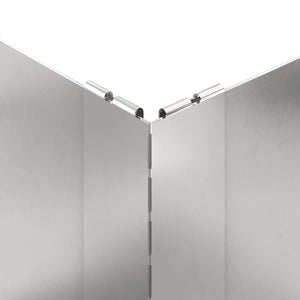 Περίγραμμα γκαζόν 4 τμχ. 100 x 60 x 35 cm Ατσάλι Ασημί