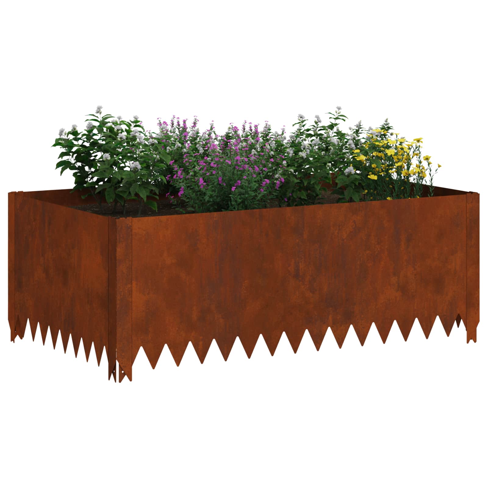 Περίγραμμα γκαζόν 4 pcs 100 x 60 x 35 cm Ατσάλι Σκ rusty