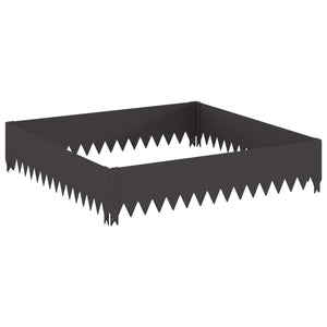 Περίγραμμα γκαζόν 4 pcs 100 x 100 x 20 cm Ατσάλι Μαύρο - Pakobazaar