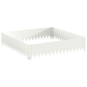 Περίγραμμα γκαζόν 4 τμχ. 100 x 100 x 20 cm Ατσάλι Λευκό - Pakobazaar