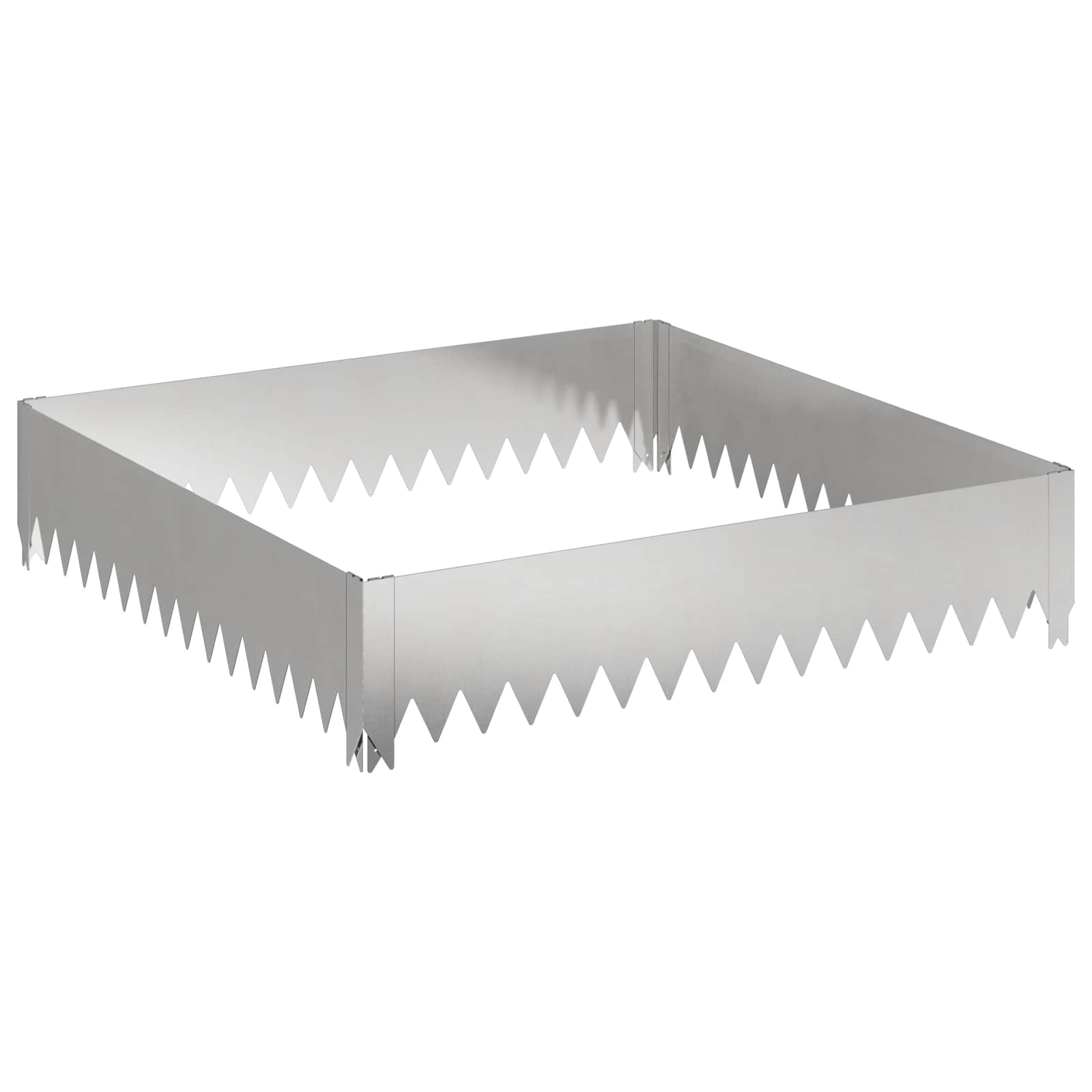 Περίγραμμα γκαζόν 100 x 100 x 20 cm Ατσάλι Ασημί - Pakobazaar