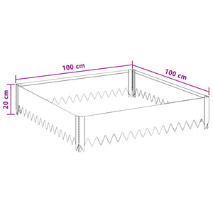 Περίγραμμα γκαζόν 100 x 100 x 20 cm Ατσάλι Ασημί - Pakobazaar