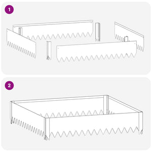 Περίγραμμα γκαζόν 4 pcs 100 x 100 x 20 cm Ατσάλι Ασημί - Pakobazaar