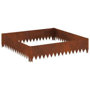 Περίγραμμα γκαζόν 4 pcs 100 x 100 x 20 cm Ατσάλι Σκ rusty - Pakobazaar